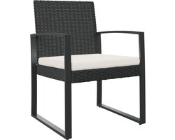 vidaXL Tuinstoelen - Set van 2 - Zwart - Met Kussens Tuinstoel - Terrasstoel - Lounge Stoel - Buitensteunen - Outdoor Furniture