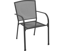 vidaXL Tuinstoelen set van 4 - Antraciet Staal Mesh Stoelen - Tuinstoel - Lounge Stoel - Outdoor Meubels - Balkon Meubel