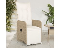 vidaXL Tuinstoelen - Verstelbaar - 2 Stuks - Beige Tuinstoel - Lounge Stoel - Buitendecoratie - Tuinset - Relaxfauteuil