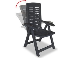 vidaXL Tuinstoelen - Verstelbaar - Kunststof - 2 stuks Tuinstoel - Kunststof Tuinstoel - Tuinset - Lounge Set - Buitendecor