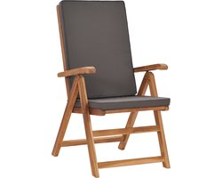 vidaXL Tuinstoelen - Verstelbaar - Set van 2 - Inclusief kussens Tuinstoelen - Teak Hout - Tuinset - Lounge Stoel - Buitendecor