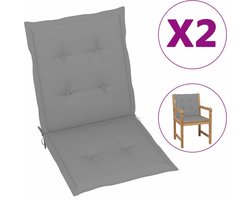 vidaXL - Tuinstoelkussen - lage - rug - 2 - st - oxford - stof - antraciet