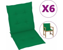 vidaXL - Tuinstoelkussens - 6 - st - 100x50x3 - cm - oxford - stof - groen