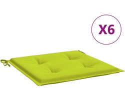 vidaXL - Tuinstoelkussens - 6 - st - 50x50x4 - cm - oxford - stof - felgroen