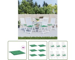 vidaXL Tuinstoelkussens 6 st groen 50x50x3 cm Tuinstoel Kussentje - Oxford Stof - Waterdicht - Outdoor Kussens - Lounge Kussens