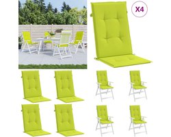 vidaXL Tuinstoelkussens 6 st hoge rug 120x50x3 cm stof heldergroen - Kussen - Kussens - Zitkussen - Stoelkussen