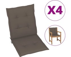 vidaXL - Tuinstoelkussens - lage - rug - 4 - st - 100x50x3 - cm - oxford - stof - taupe