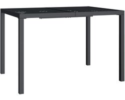 vidaXL - Tuintafel - 110x80x72 - cm - staal - antracietkleurig