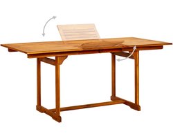 vidaXL - Tuintafel - (120-170)x80x75 - cm - massief - acaciahout