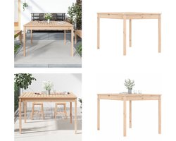 vidaXL Tuintafel 121x82-5x76 cm massief grenenhout - Tuintafel - Tuintafels - Buitentafel - Terrastafel