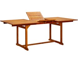 vidaXL - Tuintafel - (150-200)x100x75 - cm - massief - acaciahout