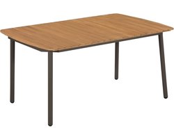 vidaXL - Tuintafel - 150x90x72 - cm - massief - acaciahout - en - staal