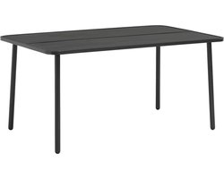 vidaXL - Tuintafel - 150x90x72 - cm - staal - donkergrijs