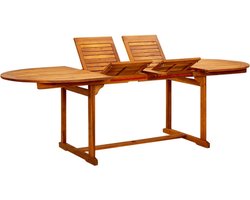 vidaXL - Tuintafel - (160-240)x100x75 - cm - massief - acaciahout