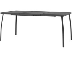 vidaXL Tuintafel 165x80x72 cm staalgaas antracietkleurig, eettafel, buitentafel, buiten tafel, eet tafel, tuin tafel, picknicktafel, picknick tafel