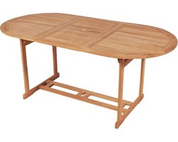 vidaXL - Tuintafel - 180x90x75 - cm - massief - teakhout