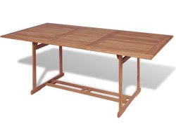 vidaXL - Tuintafel - 180x90x75 - cm - massief - teakhout