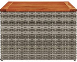 vidaXL - Tuintafel - 55x55x37 - cm - poly - rattan - en - acaciahout - grijs