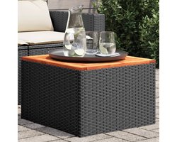 vidaXL Tuintafel - 55x55x37 cm - Poly Rattan - Zwart