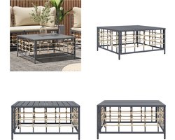 vidaXL - Tuintafel - 70x70x34 - cm - poly - rattan - antracietkleurig