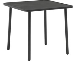 vidaXL - Tuintafel - 80x80x72 - cm - staal - donkergrijs