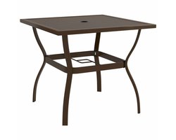 vidaXL - Tuintafel - 81,5x81,5x72 - cm - staal - bruin