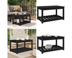 vidaXL Tuintafel 82,5x50,5x45 cm massief grenenhout zwart - Tuintafel - Tuintafels - Tuin Tafel - Bijzettafel
