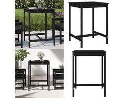 vidaXL Tuintafel 82,5x82,5x110 cm massief grenenhout zwart - Tuintafel - Tuintafels - Buitentafel - Terrastafel