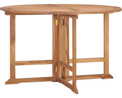 vidaXL - Tuintafel - inklapbaar - Ø110x75 - cm - massief - teakhout