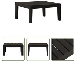 vidaXL Tuintafel - Loungetafel - Loungetafel kunststof grijs - Buitentafel - Kunststoftafel - Grijstafel