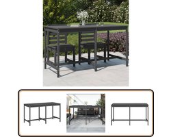 vidaXL Tuintafel Massief Grenenhout Grijs Tuin Tafel - Grenenhouten Tafel - Buitentafel - Eetkamertafel - Terras Tafel