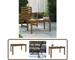 vidaXL Tuintafel massief grenenhout honingbruin Houten Tuintafel - Tuinset - Buitentafel - Lounge Set - Garden Furniture