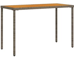 vidaXL - Tuintafel - met - acaciahouten - blad - 115x54x74 - cm - poly - rattan - grijs
