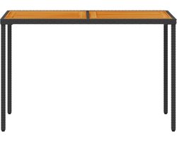 vidaXL - Tuintafel - met - acaciahouten - blad - 115x54x74 - cm - poly - rattan - zwart