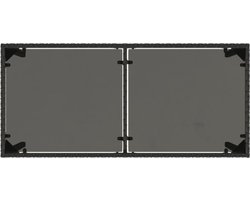 vidaXL - Tuintafel - met - glazen - blad - 115x54x74 - cm - poly - rattan - zwart