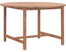 vidaXL - Tuintafel - Ø110x75 - cm - massief - teakhout