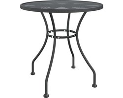 vidaXL - Tuintafel - Ø80x72 - cm - metaalgaas - antracietkleurig