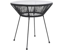 vidaXL Tuintafel - Rattan ?70x74 cm - Zwart