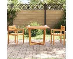 vidaXL - Tuintafel - rond - Ø110x75 - cm - massief - acaciahout