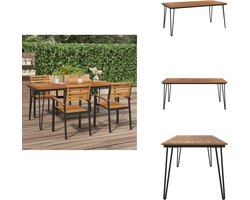 vidaXL Tuintafel - Tuintafels - Picknicktafel - Tuinmeubel - Tuintafel met haarspeldpoten 180x90x75 cm massief acaciahout