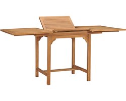 vidaXL - Tuintafel - verlengbaar - (110-160)x80x75 - cm - massief - teakhout