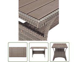 vidaXL Tuintafels - Tuinstoel - Tuintafel 120x70x66 cm poly rattan grijs - Outdoor Furniture - Patio Set - Garden Table
