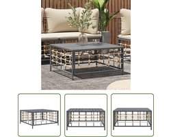 vidaXL Tuintafels - Tuinstoel - Tuintafel 70x70x34 cm poly rattan antracietkleurig - Outdoor Furniture - Patio Set - Lounge Set
