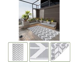 vidaXL Tuintapijt - Buitenkleed - Buitenkleed ARAKIL 120x180 cm polypropeen grijs - Patio Dekens - Buitendecoratie - Veranda Tapijt