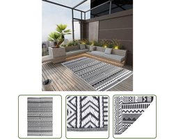 vidaXL Tuintapijt - Buitenkleed - Buitenkleed ARAKIL 160x230 cm polypropeen zwart - Patio Dekking - Terrasdecoratie - Outdoor Vloerbedekking