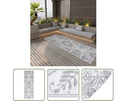 vidaXL Tuintapijt - Buitenkleed - Buitenkleed ARAKIL 80x250 cm polypropeen lichtgrijs - Terrasdecoratie - Buitendecoratie - Grijs Tapijt