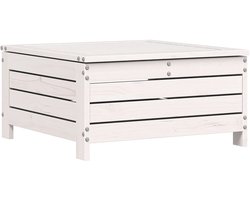 vidaXL Tuinvoetenbank - Massief Grenenhout - Wit Tuinstoel - Voetenbank - Massief Hout - Grenenhout - Buitenmeubel