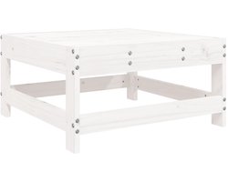 vidaXL Tuinvoetenbank - Massief Grenenhout - Wit Voetenbank - Tuinbank - Lounge Set - Buiten Bank - Modulair Meubel