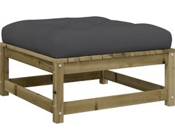 vidaXL Tuinvoetenbank met kussen - Grenenhout Tuin Bank - Voetenbank - Lounge Set - Buitentijd - Relaxen