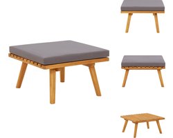 vidaXL Tuinvoetenbank - Tuinvoetenbanken - Tuin Voetenbankje - Tuin Voetenbankjes - Tuinvoetenbank met kussen 60x60x29 cm massief acaciahout